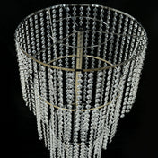 Acrylic Beaded 4-Tier Chandelier Centerpiece – 4ft Round Metal Floral Stand for Weddings and Events - thumbnail number 3