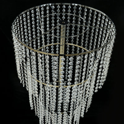 Acrylic Beaded 4-Tier Chandelier Centerpiece – 4ft Round Metal Floral Stand for Weddings and Events - thumbnail number 3