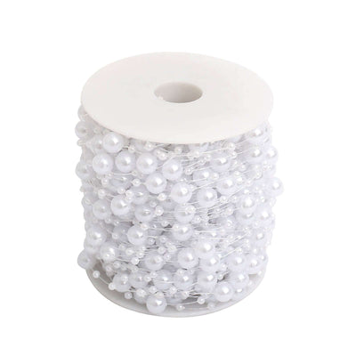 Faux pearl string beads vase filler spool on white background - thumbnail number 1