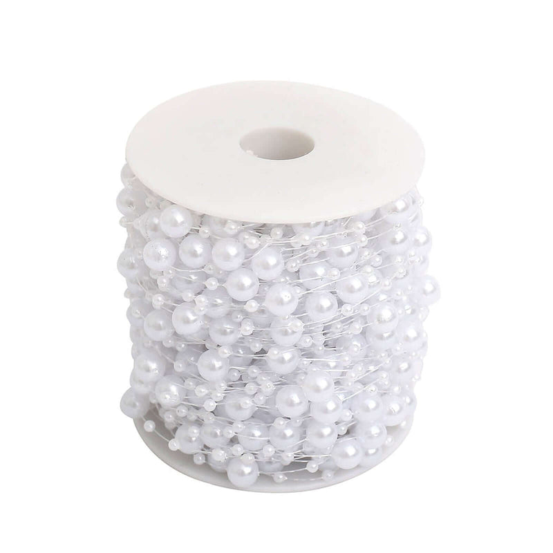 Faux pearl string beads vase filler spool on white background - thumbnail number 1