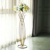 Mermaid Tail Design Gold Metal Flower Frame 4ft – Table Centerpiece Wedding Floral Display Stand - thumbnail number 3