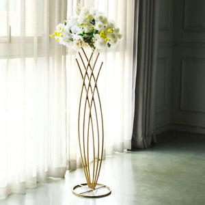 Mermaid Tail Design Gold Metal Flower Frame 4ft – Table Centerpiece Wedding Floral Display Stand