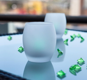 Eastland Grande Hurricane Votive Candle Holder Frosted Set of 12