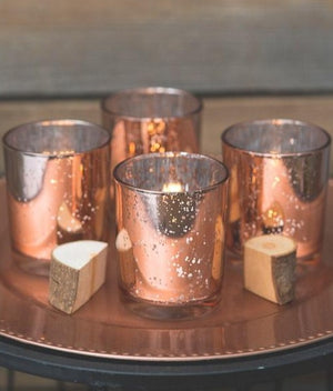 richland votive holder grande rose gold mercury set of 12