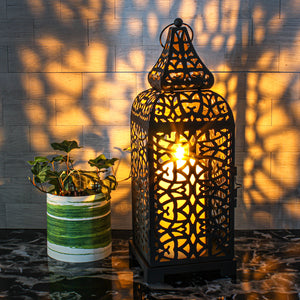 richland black moroccan temple metal lantern