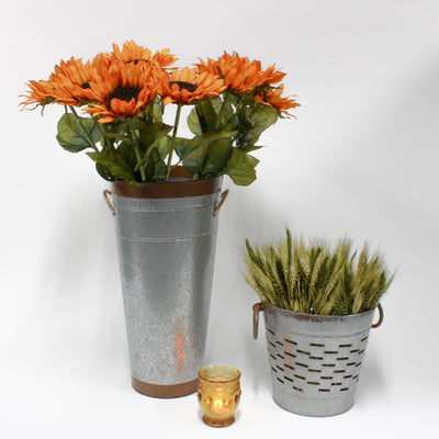 Two Tone 18" French Flower Market Bucket with Handles - thumbnail number 2