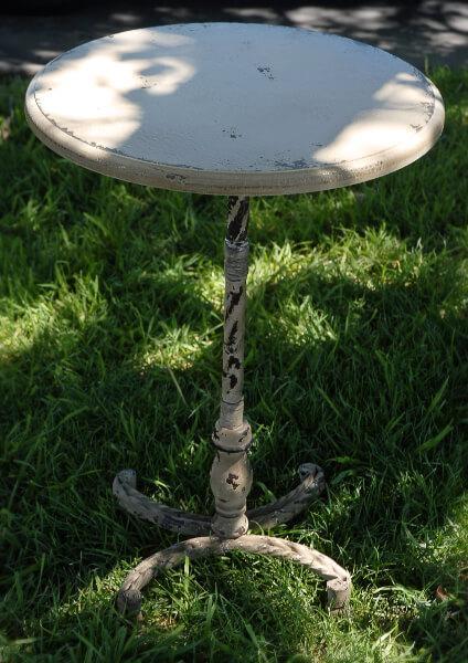 Rustic Wood and Metal Accent Table 26"