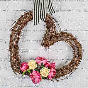Handmade Large 26" Grapevine Heart Wreath