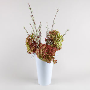 11" White Flower Market Bucket with Handles