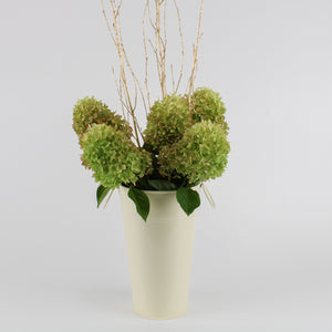 11" Cream Flower Market Bucket with Handles