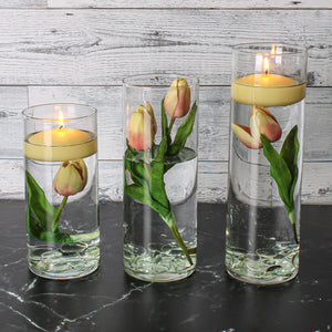 Eastland Cylinder Floating Candle Holders 7.5" , 9" & 10.5"