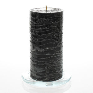 Richland Rustic Pillar Candle 3"x 6" Black Set of 6