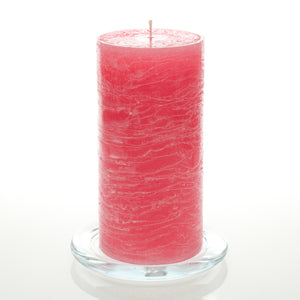 Richland Rustic Pillar Candle 3"x 6" Pink Set of 6