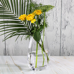 Slanted Rim Glass Vase 10in