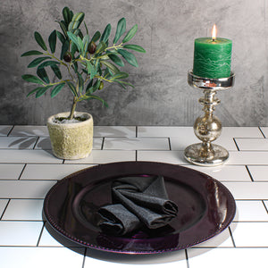 Richland Beaded Charger Plate 13" Eggplant