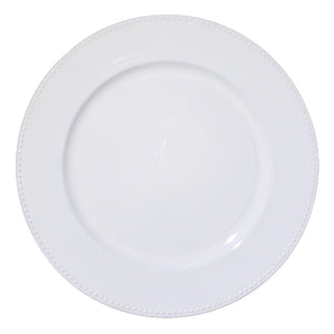 Richland Beaded Charger Plate 13" White Set of 48