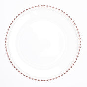 richland 13 rose gold beaded glass charger plate set of 12 - thumbnail number 1