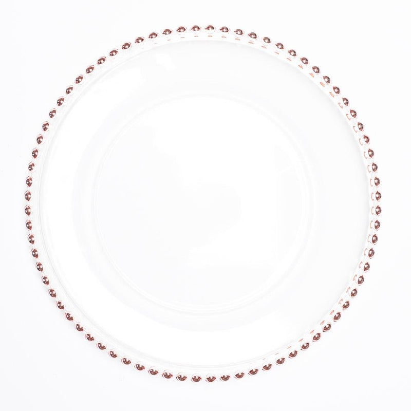 richland 13 rose gold beaded glass charger plate set of 12 - thumbnail number 1