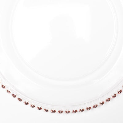 richland 13 rose gold beaded glass charger plate set of 12 - thumbnail number 4