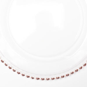 richland 13 rose gold beaded glass charger plate set of 12