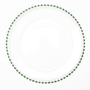 richland 13 green beaded glass charger plate - thumbnail number 1