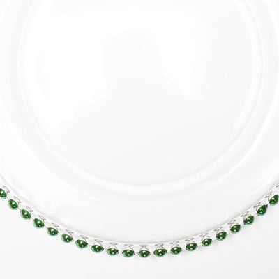 richland 13 green beaded glass charger plate - thumbnail number 3