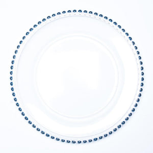 richland 13 blue beaded glass charger plate set of 12