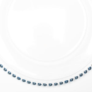richland 13 blue beaded glass charger plate set of 12