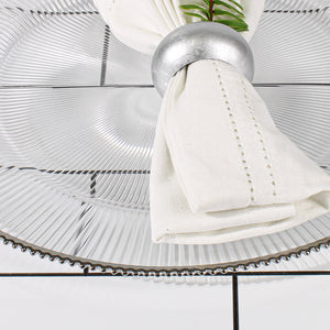 Richland 13" Silver Rim Glass Charger Plate