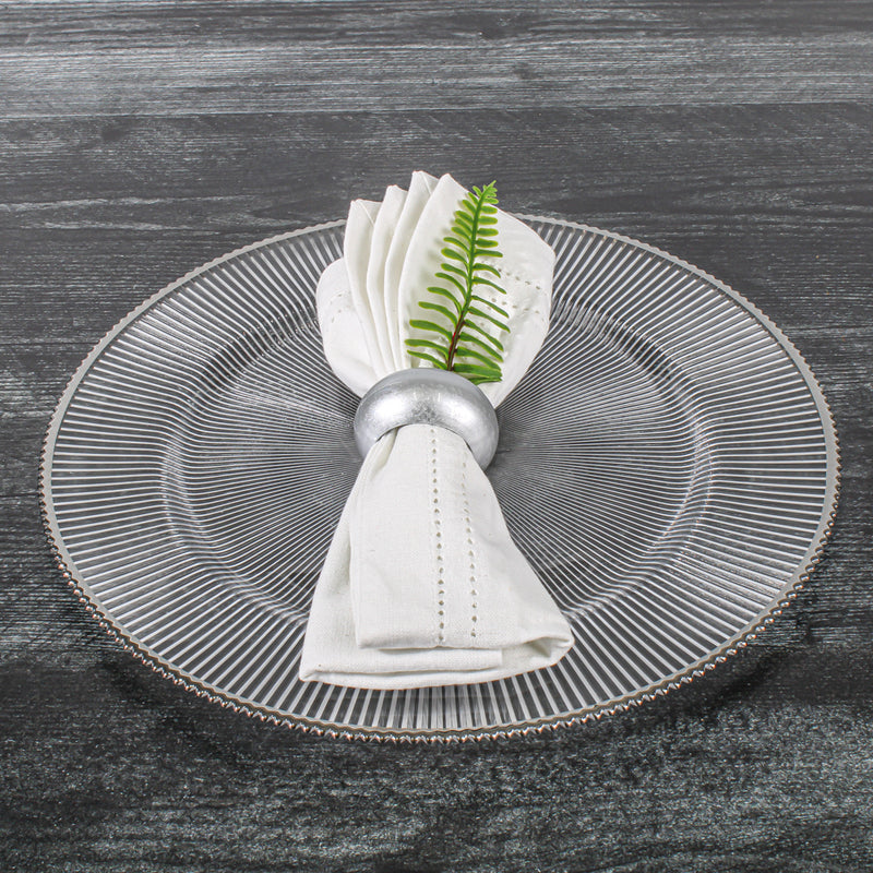 Richland 13" Silver Rim Glass Charger Plate - thumbnail number 1