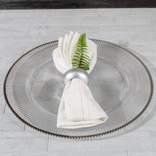 Richland 13" Silver Rim Glass Charger Plate - thumbnail number 4
