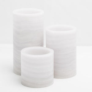 richland flameless led pillar candle marble 4 x 8 set of 12