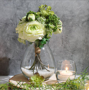 Halcyone Vintage Glass Vase Set of 2