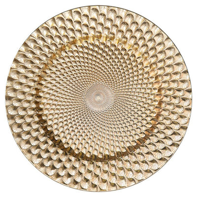 Richland 13" Gold Art Deco Charger Plate Set of 48