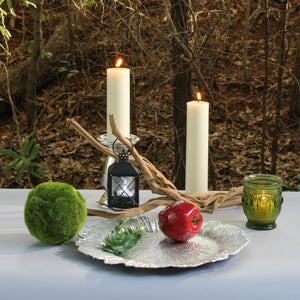 Richland 13" Dripped in Silver Charger Plate in outdoors