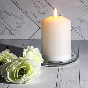 Richland 3"X4" Bullet LED Wax Candle White on Pillar Plate