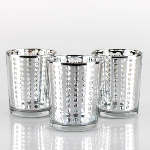 Richland Silver Dotted Glass Holder – Small Set of 12