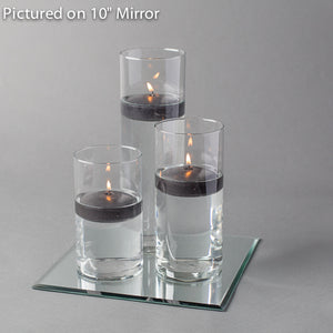 Eastland Square Mirror and Cylinder Vase Centerpiece with Richland 3" Floating Candles Set of 48