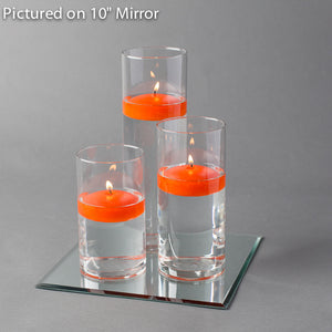 Eastland Square Mirror and Cylinder Vase Centerpiece with Richland 3" Floating Candles Set of 48
