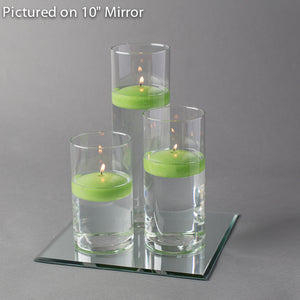 Eastland Square Mirror and Cylinder Vase Centerpiece with Richland 3" Floating Candles Set of 48