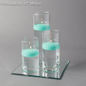 Eastland Square Mirror and Cylinder Vase Centerpiece with Richland 3" Floating Candles Set of 48
