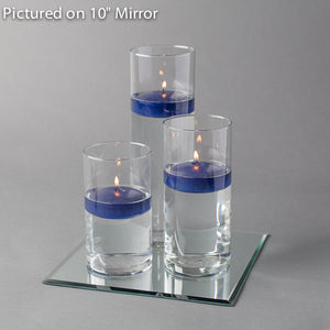 Eastland Square Mirror and Cylinder Vase Centerpiece with Richland 3" Floating Candles Set of 48