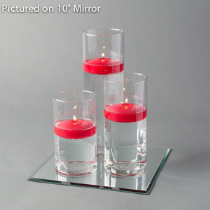 Eastland Square Mirror and Cylinder Vase Centerpiece with Richland 3" Floating Candles Set of 48