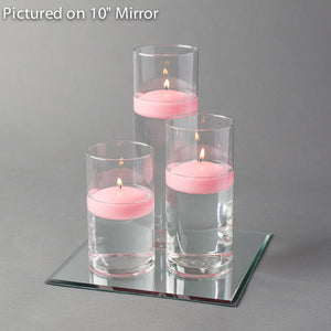 Eastland Square Mirror and Cylinder Vase Centerpiece with Richland 3" Floating Candles Set of 48