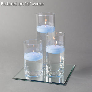 Eastland Square Mirror and Cylinder Vase Centerpiece with Richland 3" Floating Candles Set of 48