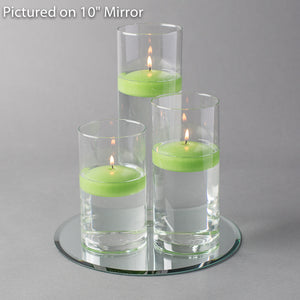 Eastland Round Mirror and Cylinder Vase Centerpiece with Richland 3" Floating Candles Set of 48