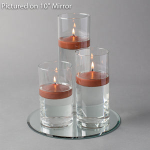 Eastland Round Mirror and Cylinder Vase Centerpiece with Richland 3" Floating Candles Set of 48