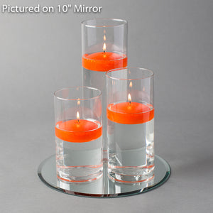 Eastland Round Mirror and Cylinder Vase Centerpiece with Richland 3" Floating Candles Set of 48