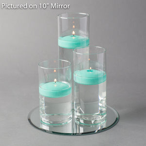 Eastland Round Mirror and Cylinder Vase Centerpiece with Richland 3" Floating Candles Set of 48