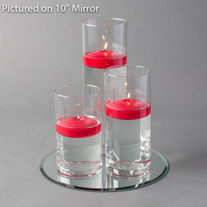 Eastland Round Mirror and Cylinder Vase Centerpiece with Richland 3" Floating Candles Set of 48